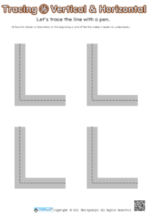 Tracing 16E vertical and horizontal lines. Free Download. Click on image or button to enlarge.