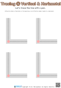Tracing 16E vertical and horizontal lines marked Free Download. Click on image or button to enlarge.