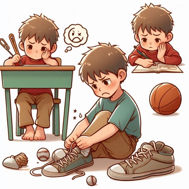 DCDの子どもは、運動や日常動作の不器用さを示すことがあります